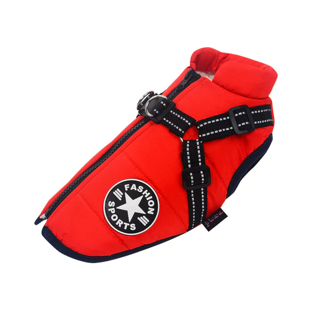 Allwetter-Hundejacke - wasserdicht, verstellbar_rot 5