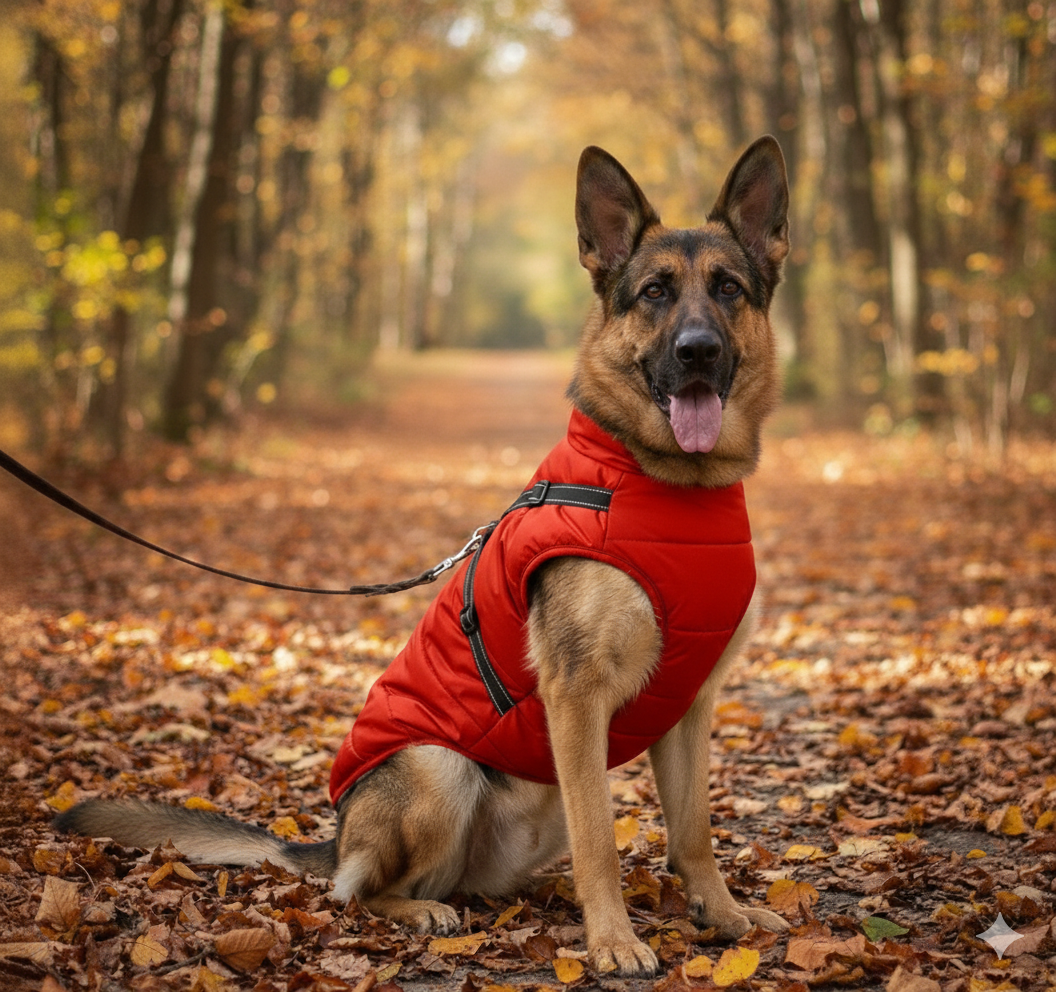 Allwetter-Hundejacke_-_wasserdicht_verstellbar_rot