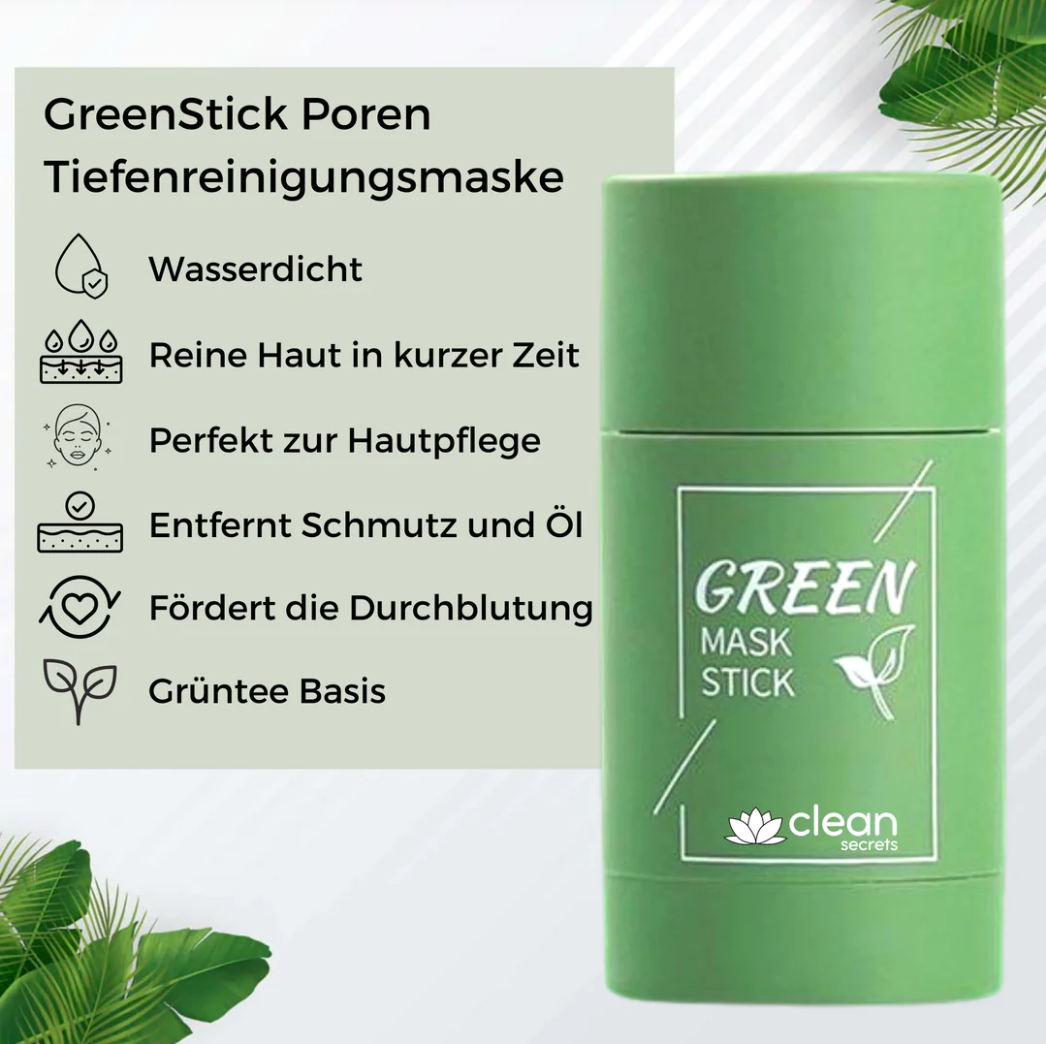 Grünteeextrakt-Reinigungsmaske als Stick - Tiefenreinigung, Mitesser entfernen, Poren verkleinern & Haut straffen - 1+1 gratis_11