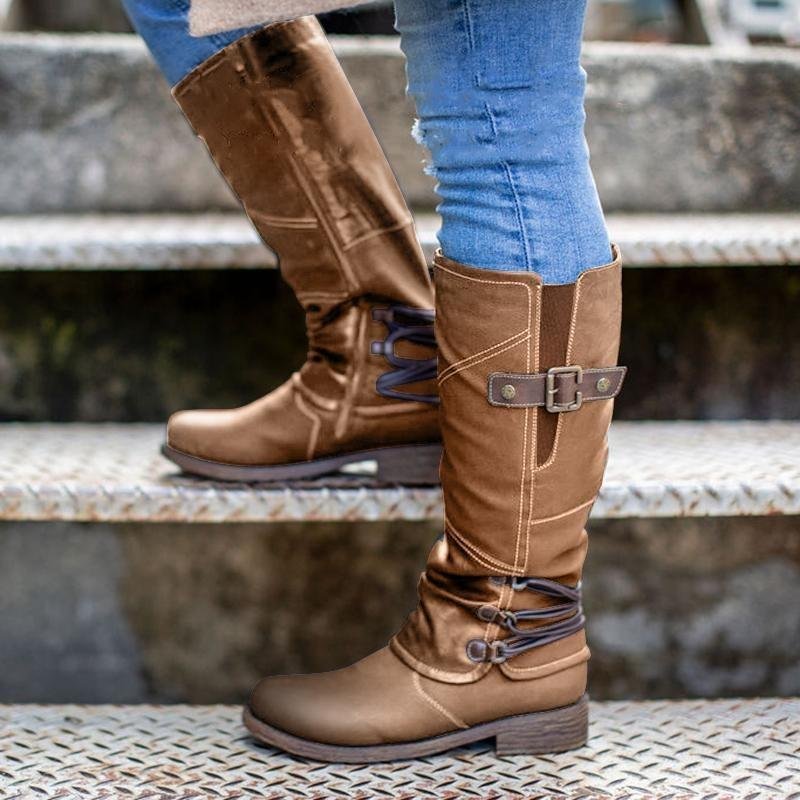 Hohe Schneestiefel aus Leder mit Reißverschluss – Stil trifft Funktion!