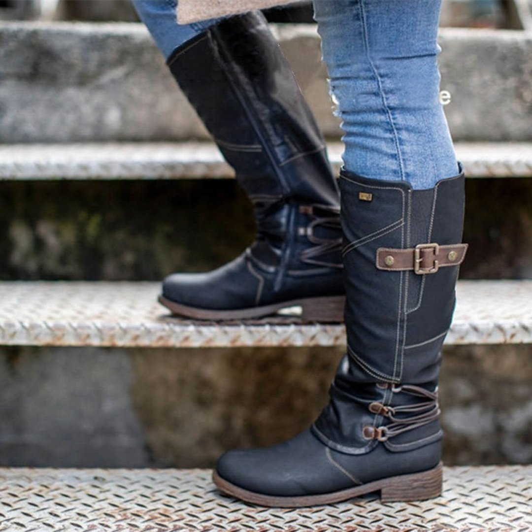 Hohe Schneestiefel aus Leder mit Reißverschluss – Stil trifft Funktion!