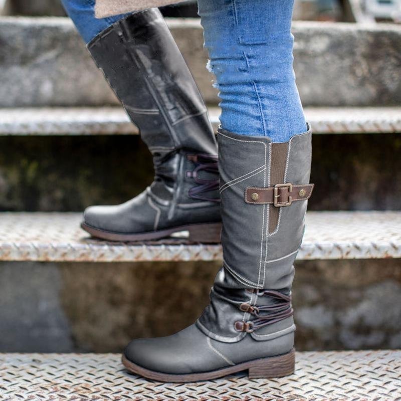Hohe Schneestiefel aus Leder mit Reißverschluss – Stil trifft Funktion!