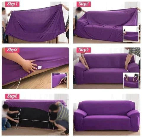 Waschbarer Sofabezug - Erweckt Dein Sofa zu neuem Leben - verlängert die Lebensdauer, wasserdicht, dehnbar_lila