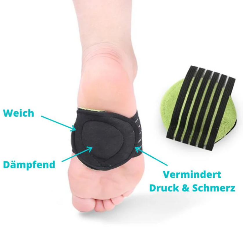 Gepolsterte Fußgewölbestütze gegen Plantarfasziitis & Plattfuß (1 Paar)